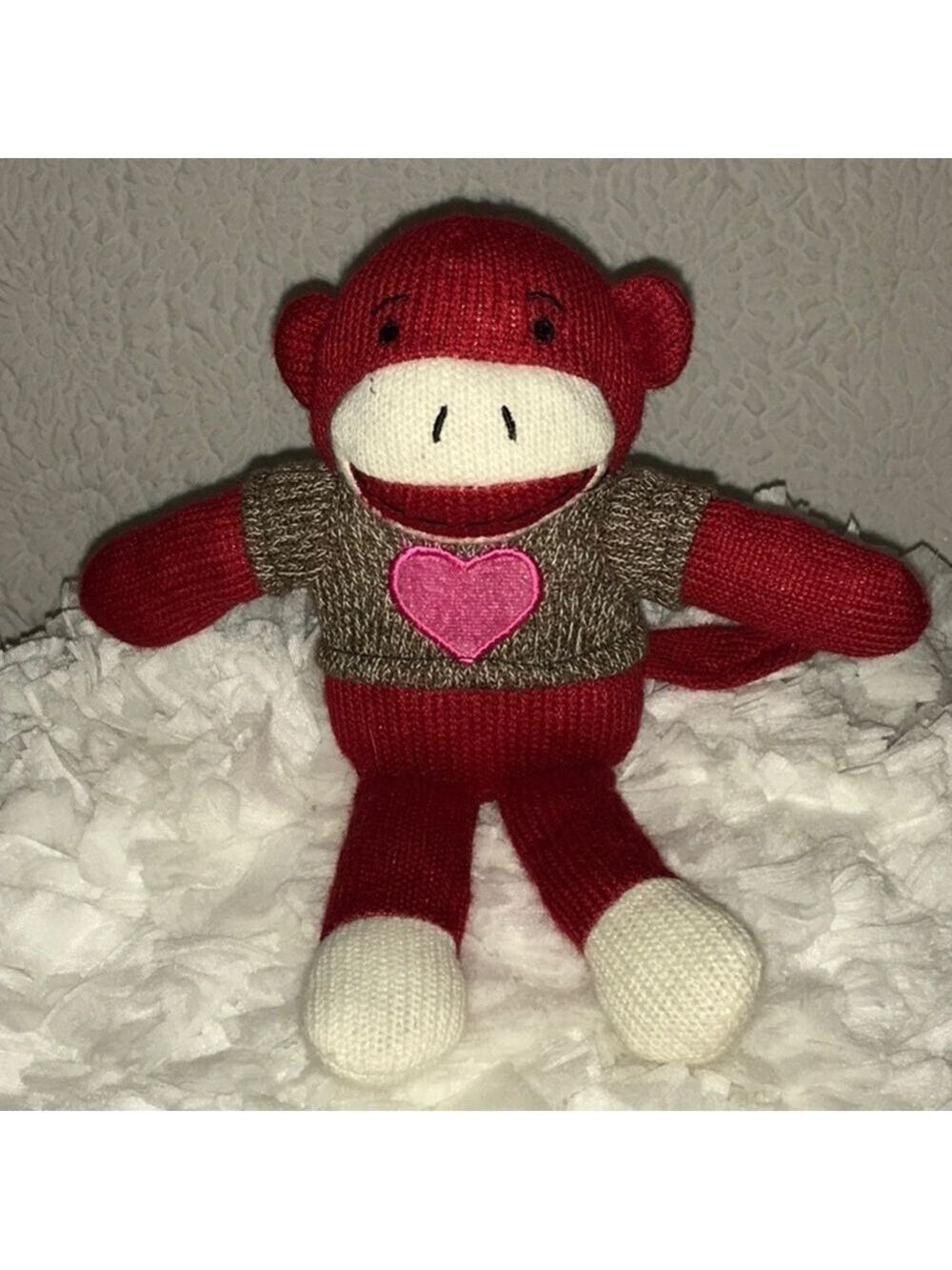 Dan Dee Red Sock Monkey Plush Stuffed Animal